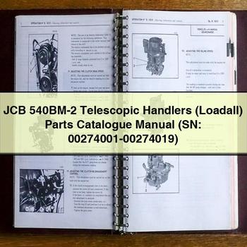JCB 540BM-2 Telescopic Handlers (Loadall) Parts Catalogue Manual (SN: 00274001-00274019) 
