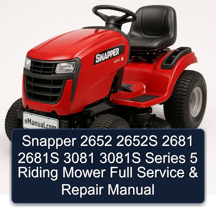 Snapper 2652S 2681S 3081S Series 5 Riding Mower Workshop Service Repair Manual PDF Download