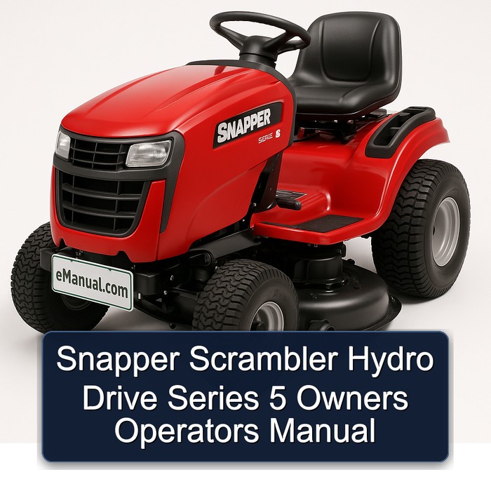 Snapper Scrambler Hydro Drive Series 5 Owners Owners Manual PDF Download
