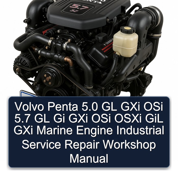 Volvo Penta 5.0 GL GXi OSi 5.7 GL Gi GXi OSi OSXi GiL GXi Marine Engine Industrial Service Repair Workshop Manual 