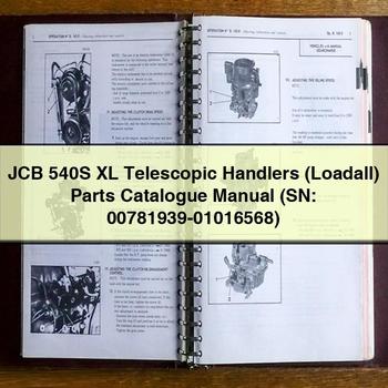 JCB 540S XL Telescopic Handlers (Loadall) Parts Catalogue Manual (SN: 00781939-01016568) 