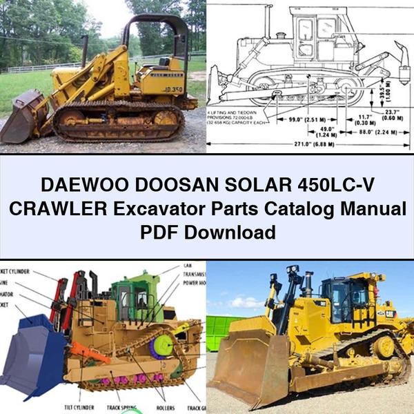 DAEWOO DOOSAN SOLAR 450LC-V Crawler Excavator Parts Catalog Manual 