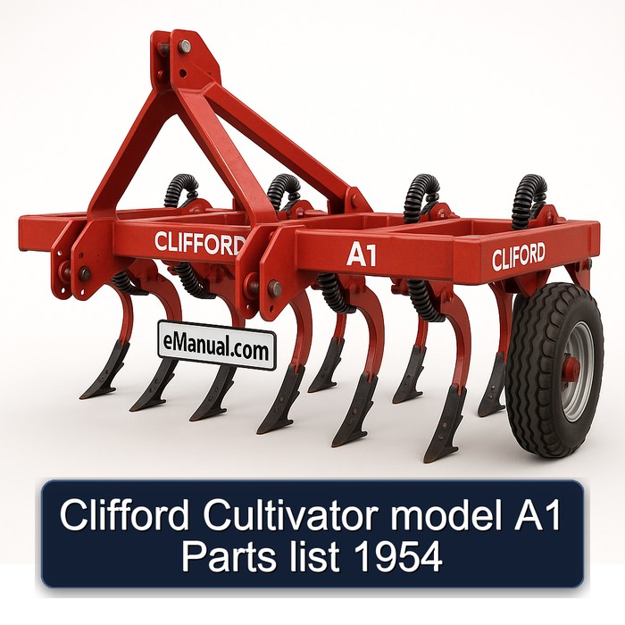 Clifford Cultivator model A1 Parts list 1954