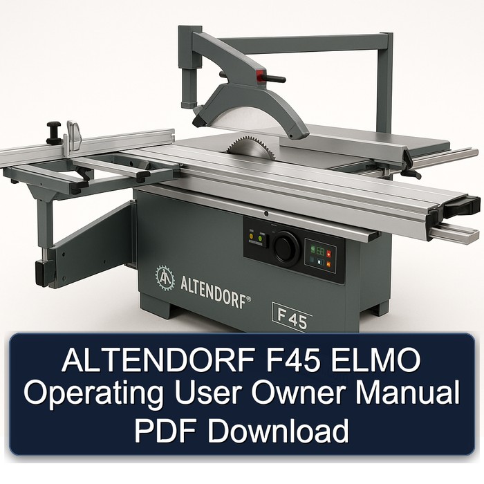 ALTENDORF F45 ELMO Operating User Owner Manual PDF Download