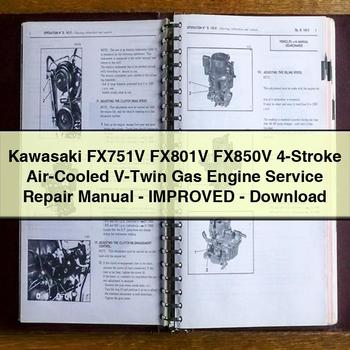 Kawasaki FX751V FX801V FX850V 4-Stroke Air-Cooled V-Twin Gas Engine Workshop Service Repair Manual PDF Download