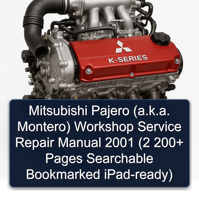Mitsubishi Pajero (a.k.a. Montero) Workshop Service Repair Manual 2001 (2 200+ Pages Searchable Bookmarked iPad-ready)