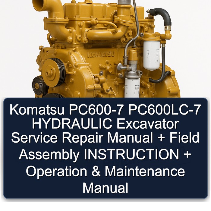 Manual de Servicio y Reparación Excavadora Hidráulica Komatsu PC600-7 PC600LC-7 + Instrucciones de Montaje en Campo + Manual de Operación y Mantenimiento