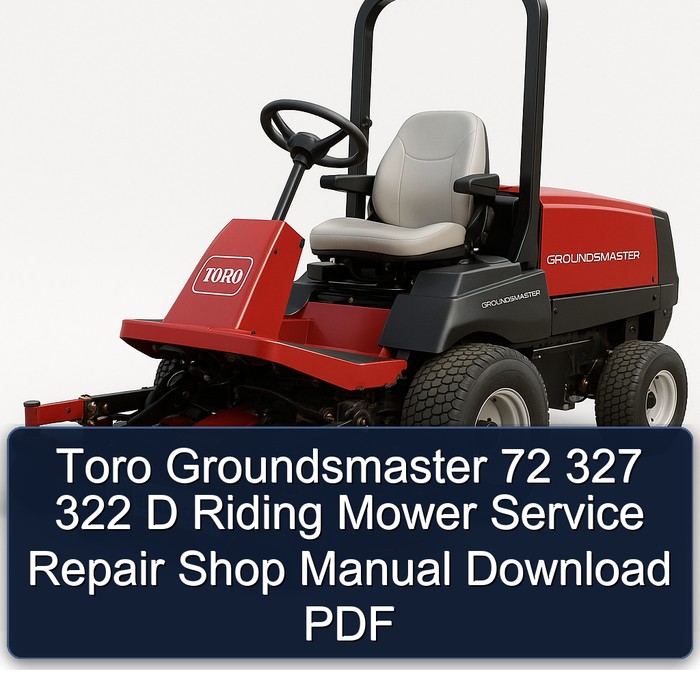 Manual de Servicio y Reparación Toro Groundsmaster 72 327 322 D (PDF)
