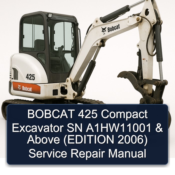 BOBCAT 425 Compact Excavator SN A1HW11001 & Above (EDITION 2006) Service Repair Manual