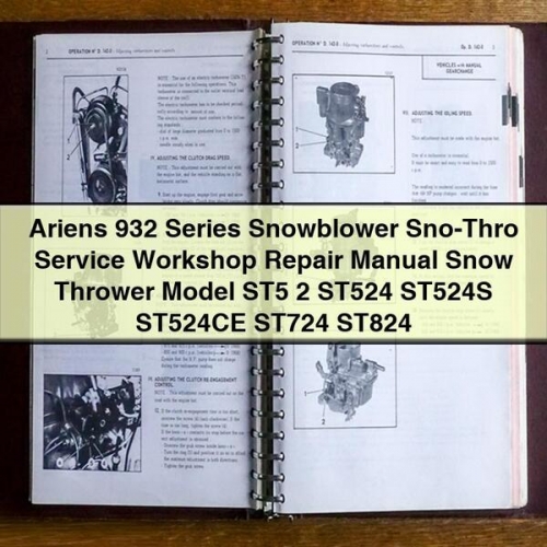 Ariens 932 Series Snowblower Sno-Thro Workshop Service Repair Manual PDF Download