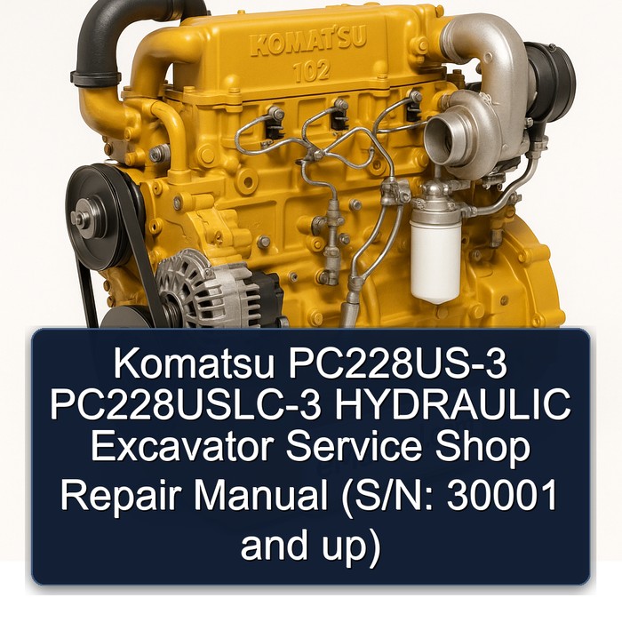 Komatsu PC228US-3 PC228USLC-3 HYDRAULIC Excavator Service Shop Repair Manual (S/N: 30001 and up) 