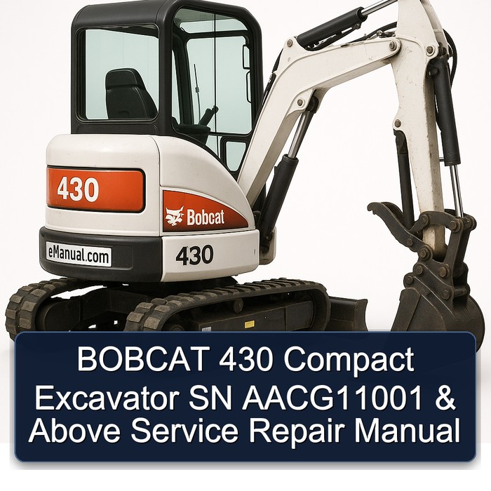 BOBCAT 430 Compact Excavator SN AACG11001 & Above Manual de servicio y reparación