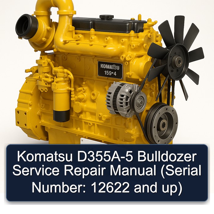 Komatsu D355A-5 Bulldozer Manual de servicio y reparación (Serial Number: 12622 and up)