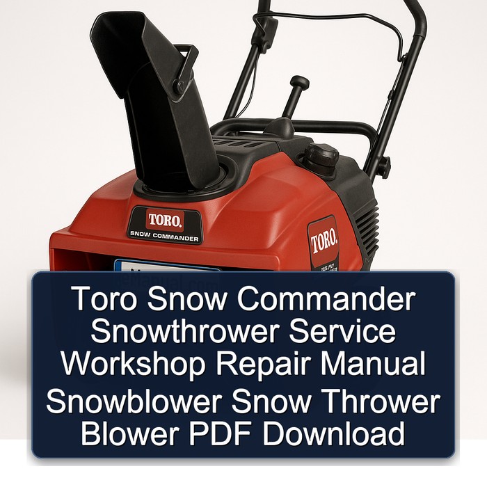 Toro Snow Commander Snowthrower Service Workshop Repair Manual Snowblower Snow Thrower Blower PDF Download