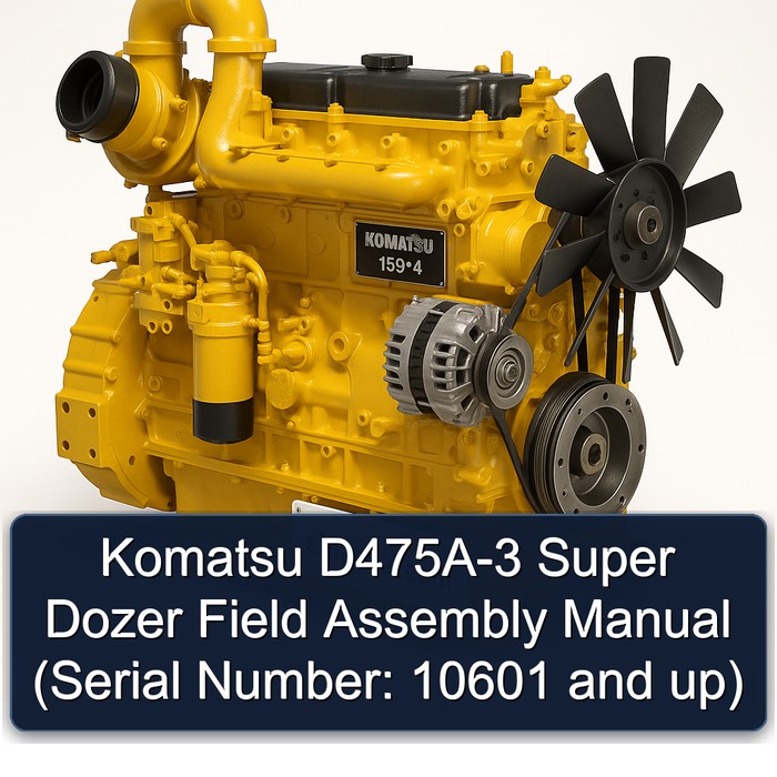 Komatsu D475A-3 Super Dozer Field Assembly Manual (Serial Number: 10601 and up)