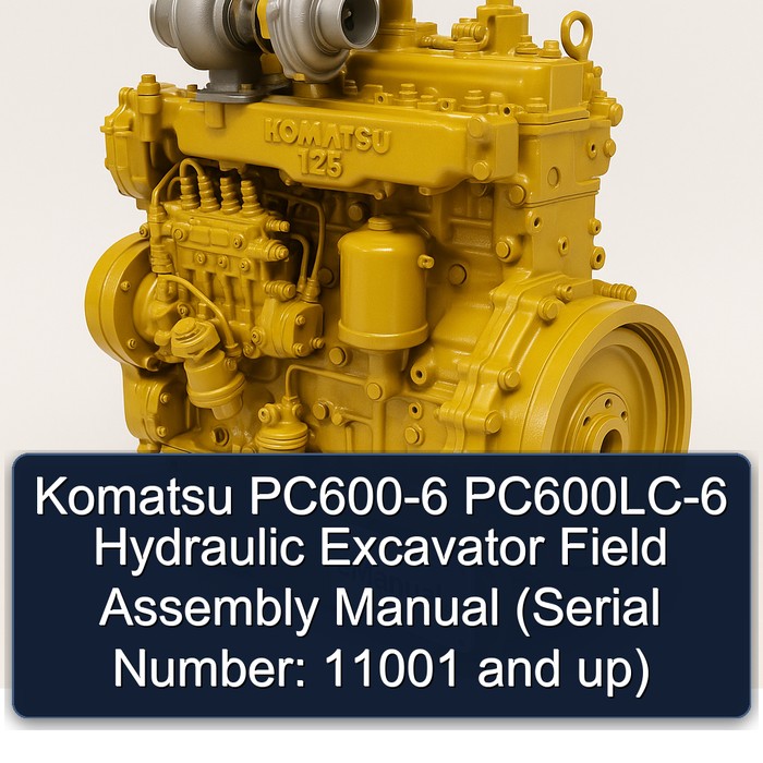 Komatsu PC600-6 PC600LC-6 Hydraulic Excavator Field Assembly Manual (Serial Number: 11001 and up)