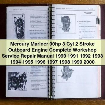 Mercury Mariner 90hp 3 Cyl 2 Stroke Outboard Engine Service Repair Manual 1990-2000