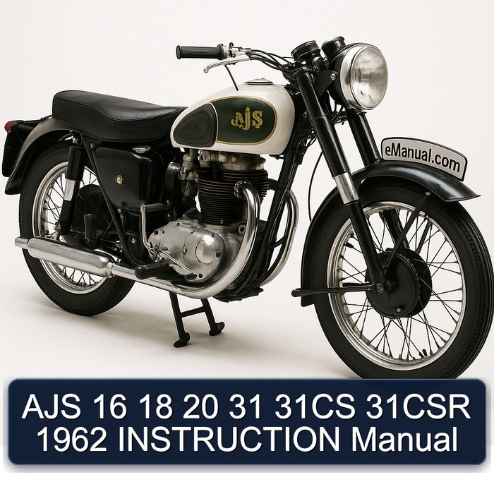 AJS 16 18 20 31 31CS 31CSR 1962 INSTRUCTION Manual