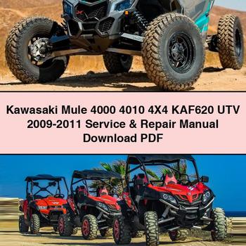 Kawasaki Mule 4000 4010 4X4 KAF620 UTV 2009-2011 Manual de servicio y reparación