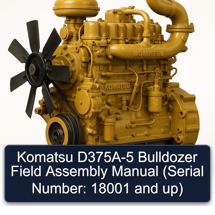 Komatsu D375A-5 Bulldozer Field Assembly Manual (Serial Number: 18001 and up)