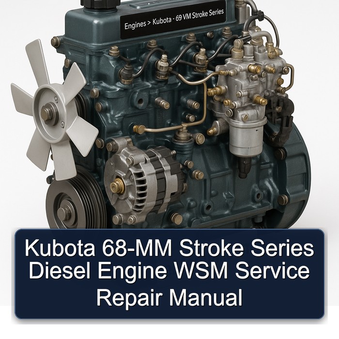 Kubota 68-mm Hubraum Dieselmotor WSM Service- und Reparaturhandbuch