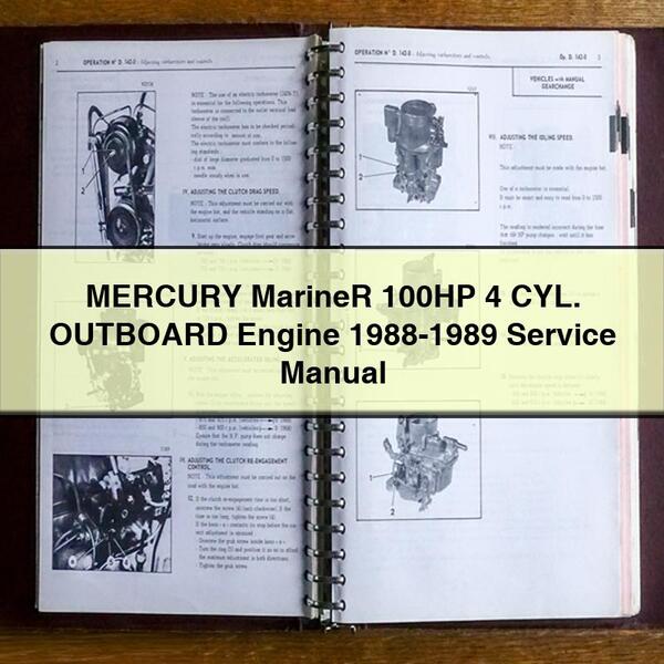 MERCURY Mariner 100HP 4 CYL. OUTBOARD Engine 1988-1989 Service Repair Manual 