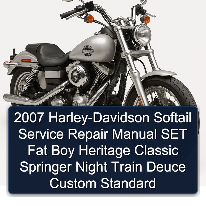 2007 Harley-Davidson Softail Manual de servicio y reparación SET Fat Boy Heritage Classic Springer Night Train Deuce Custom Standard