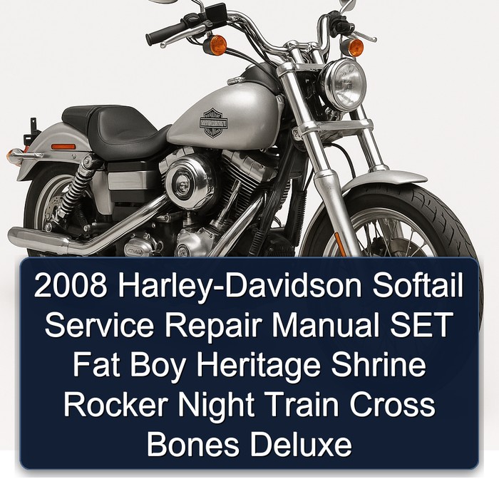 2008 Harley-Davidson Softail Manual de servicio y reparación SET Fat Boy Heritage Shrine Rocker Night Train Cross Bones Deluxe