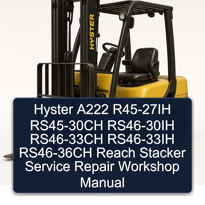 Hyster A222 R45-27IH RS45-30CH RS46-30IH RS46-33CH RS46-33IH RS46-36CH Reach Stacker Service Repair Workshop Manual 