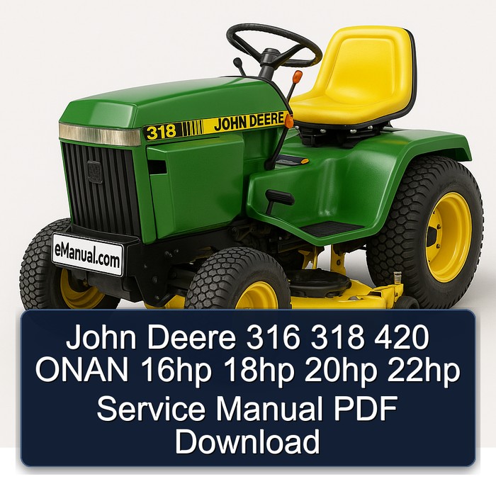 John Deere 316, 318, 420 ONAN - Servicehandbuch PDF Download