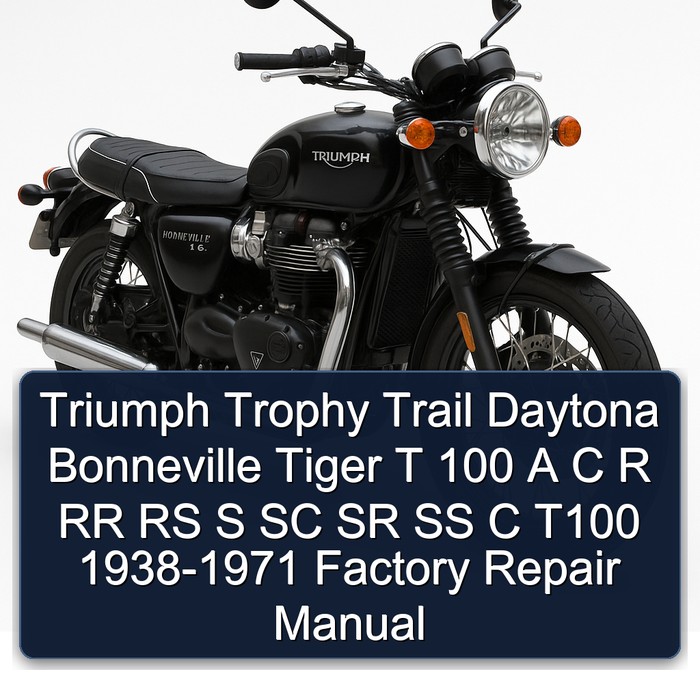 Triumph Trophy Trail Daytona Bonneville Tiger T 100 a C R Rr RS S Sc Sr SS C T100 1938 Workshop Service Repair Manual PDF Download