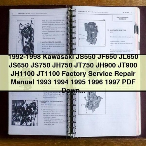 1992 Kawasaki JS550 JF650 JL650 JS650 JS750 JH750 JT750 JH900 JT900 JH1100 JT1100 Workshop Service Repair Manual PDF Download