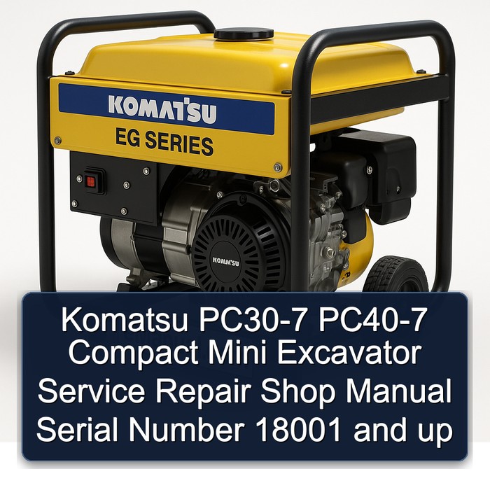 Komatsu PC30-7 PC40-7 Compact Mini Excavator Service Repair Shop Manual Serial Number 18001 and up