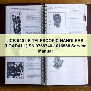 JCB 540 LE TELESCOPIC Handlers (LOADALL) SN 0768740-1016568 Service Repair Manual 