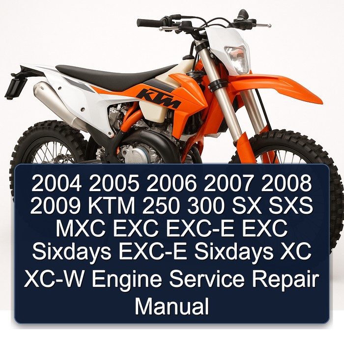 2004 2005 2006 2007 2008 2009 KTM 250 300 SX SXS MXC EXC EXC-E EXC Sixdays EXC-E Sixdays XC XC-W Engine Manual de servicio y reparación