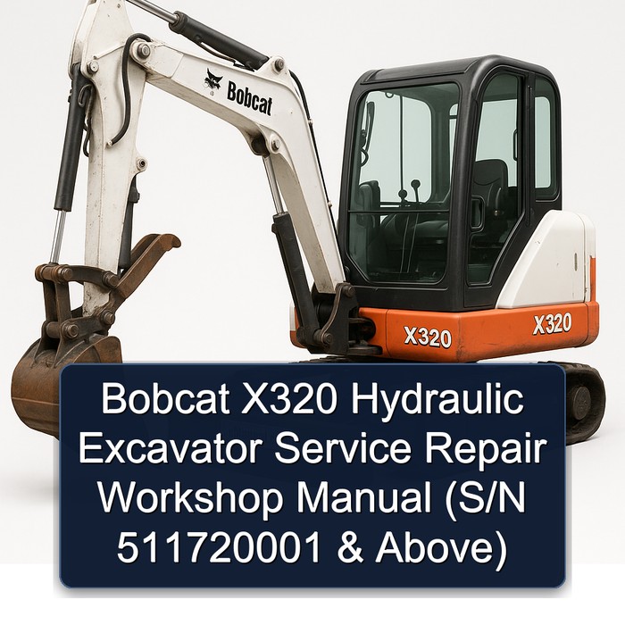Bobcat X320 Hydraulic Excavator Service Repair Workshop Manual  (S/N 511720001 & Above)