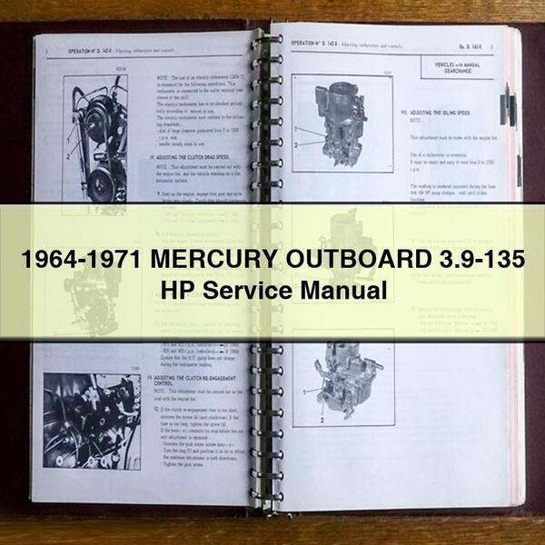 1964-1971 MERCURY OUTBOARD 3.9-135 HP Manual de servicio y reparación