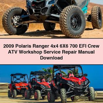 2009 Polaris Ranger 4x4 6X6 700 EFI Crew ATV Workshop Manual de servicio y reparación