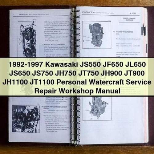 1992-1997 Kawasaki JS550 JF650 JL650 JS650 JS750 JH750 JT750 JH900 JT900 JH1100 JT1100 Personal Watercraft Service Repair Workshop Manual