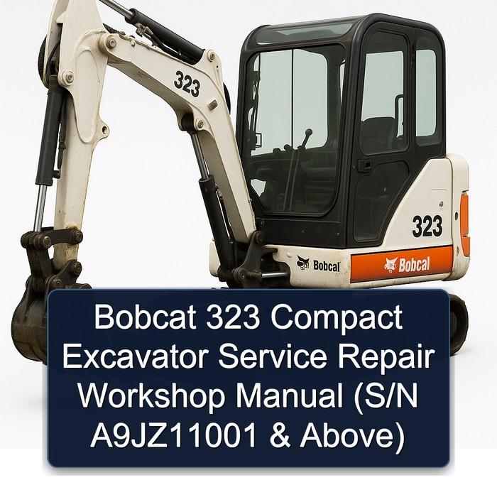 Bobcat 323 Compact Excavator Service Repair Workshop Manual  (S/N A9JZ11001 & Above)