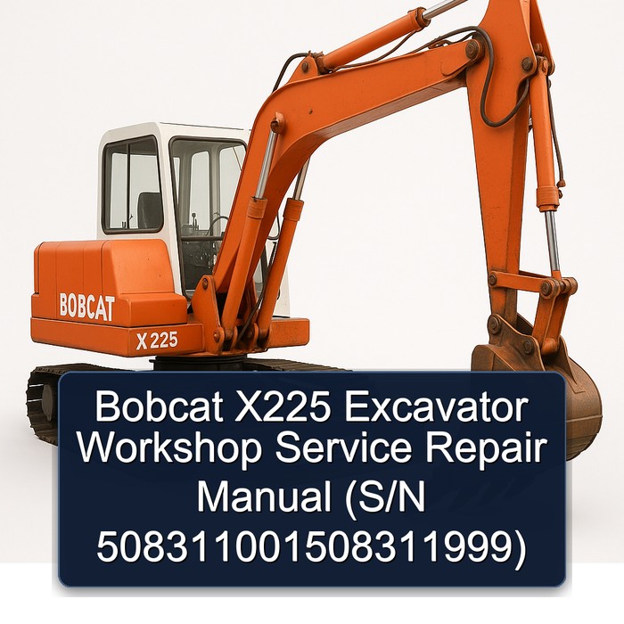 Bobcat X225 Excavator Workshop Service Repair Manual (S/N 508311001508311999) 