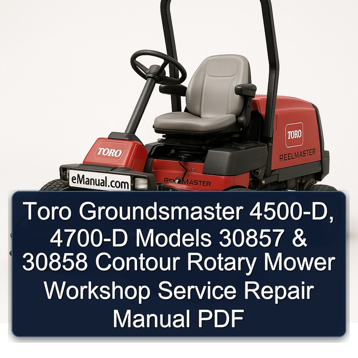 Toro Groundsmaster 4500-D / 4700-D Modelle 30857 & 30858 Contour Rotationsmäher Werkstatt-Handbuch PDF