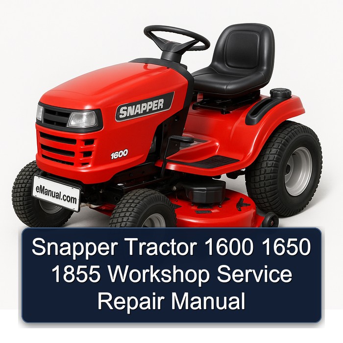 Manual de Servicio y Reparación para Tractores Snapper 1600, 1650, 1855