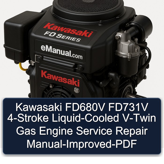 Manual de Reparación y Servicio Kawasaki FD680V FD731V - Motor de Gasolina V-Twin, 4 Tiempos, Refrigerado por Líquido (PDF)