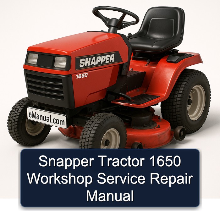 Manual de Servicio y Reparación para Tractor Snapper 1650
