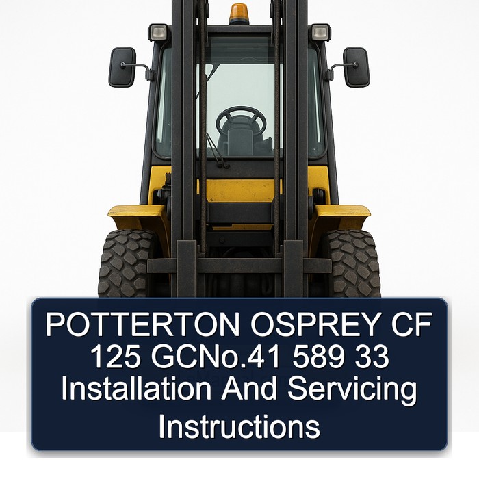 POTTERTON OSPREY CF 125 GCNo.41 589 33 Installation And Servicing Instructions