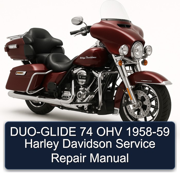 DUO-GLIDE 74 OHV 1958-59 Harley Davidson Manual de servicio y reparación