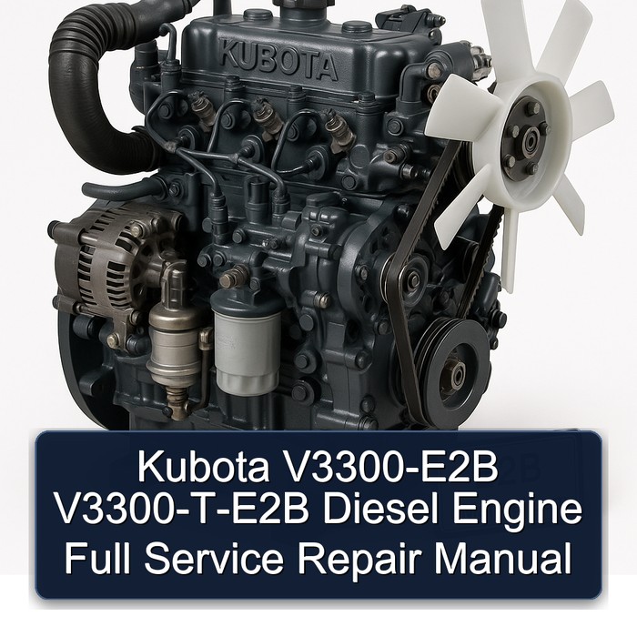 Kubota V3300-E2B V3300-T-E2B Diesel Engine Full Manual de servicio y reparación