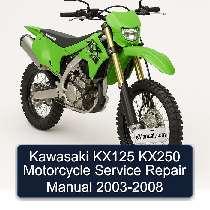 Kawasaki KX125 KX250 Motorcycle Manual de servicio y reparación 2003-2008