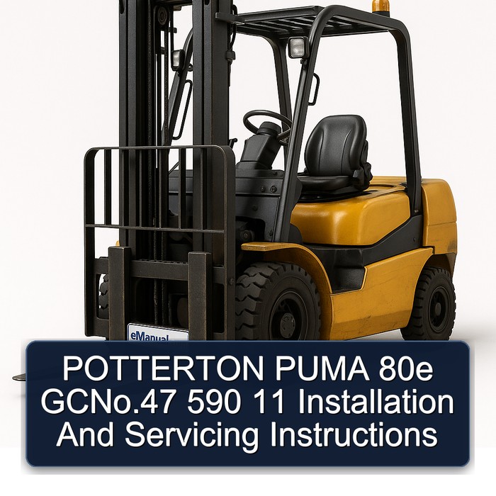 POTTERTON PUMA 80e GCNo.47 590 11 Installation And Servicing Instructions